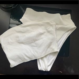 White ribbed bathing suit set  Aerie